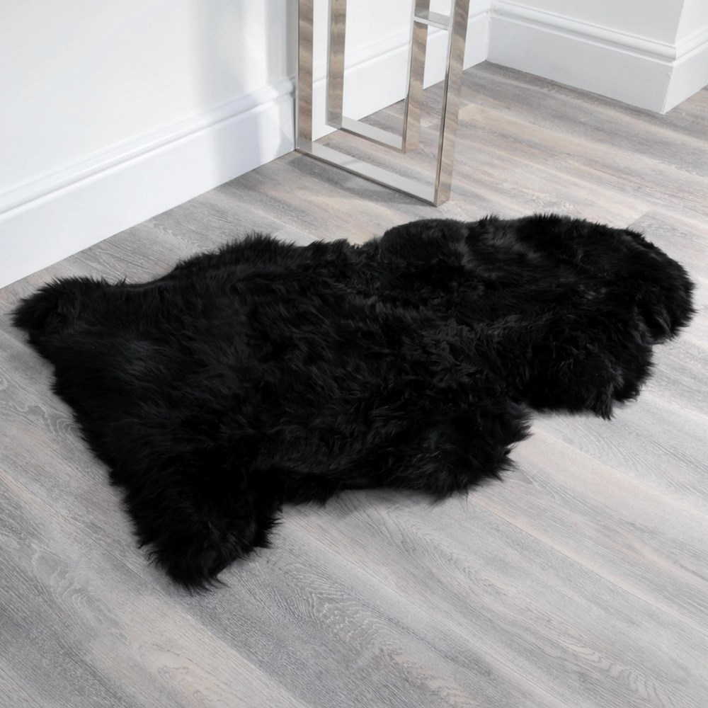 Sefton XXL New Zealand Sheepskin Rug in Black